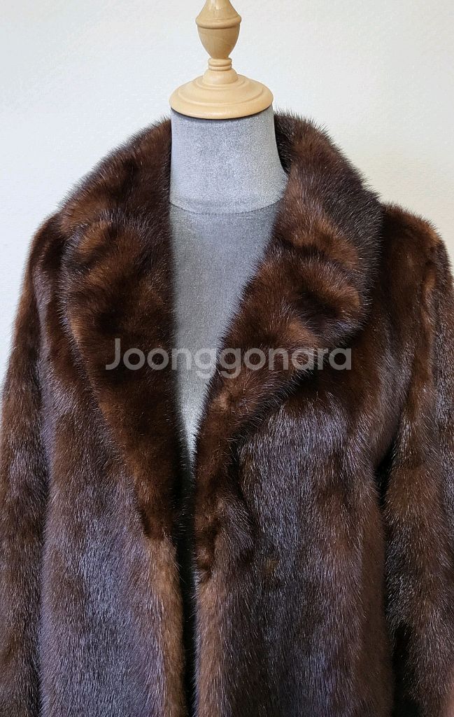 천연 풀스킨 롱 밍크코트 55 모피 퍼 자켓 여성 여자--1