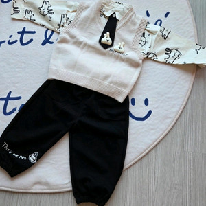 남아 캐주얼정장 세트 100 셔츠, 니트조끼, 넥타이