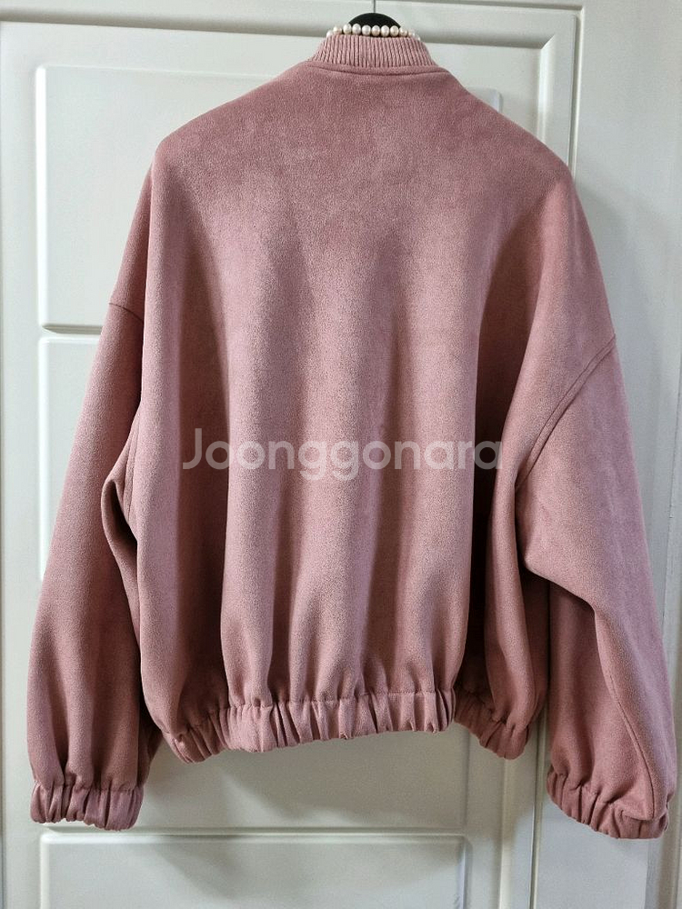 자라 인디핑크 스웨이드 봄버 자켓--3