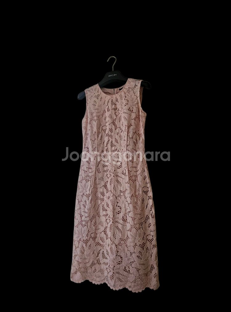 시슬리 핑크 플라워 자수 러블리 민소매 미디원피스 55--5