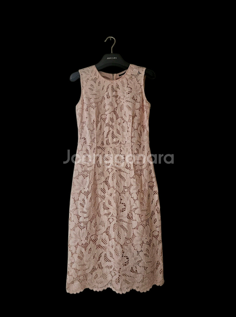 시슬리 핑크 플라워 자수 러블리 민소매 미디원피스 55--4