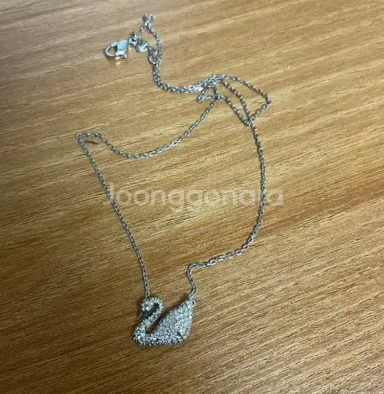 스와로브스키 스완 백조 목걸이--0