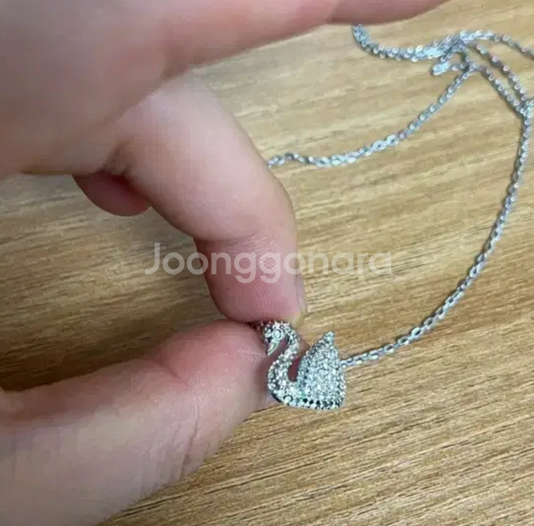 스와로브스키 스완 백조 목걸이--2