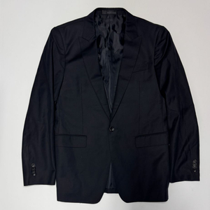 솔리드옴므 블랙 원 버튼 미니멀 블레이저 자켓 100