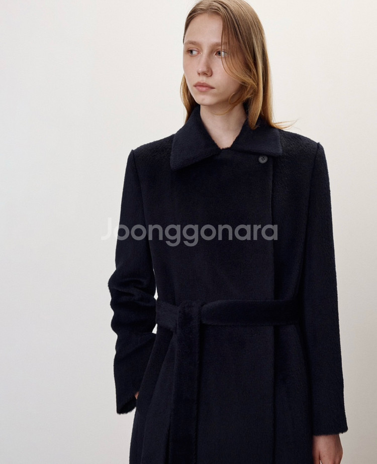 시에sie 마론 알파카 블렌드 코트 딥네이비--0