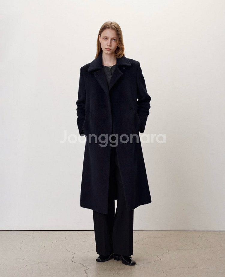 시에sie 마론 알파카 블렌드 코트 딥네이비--1