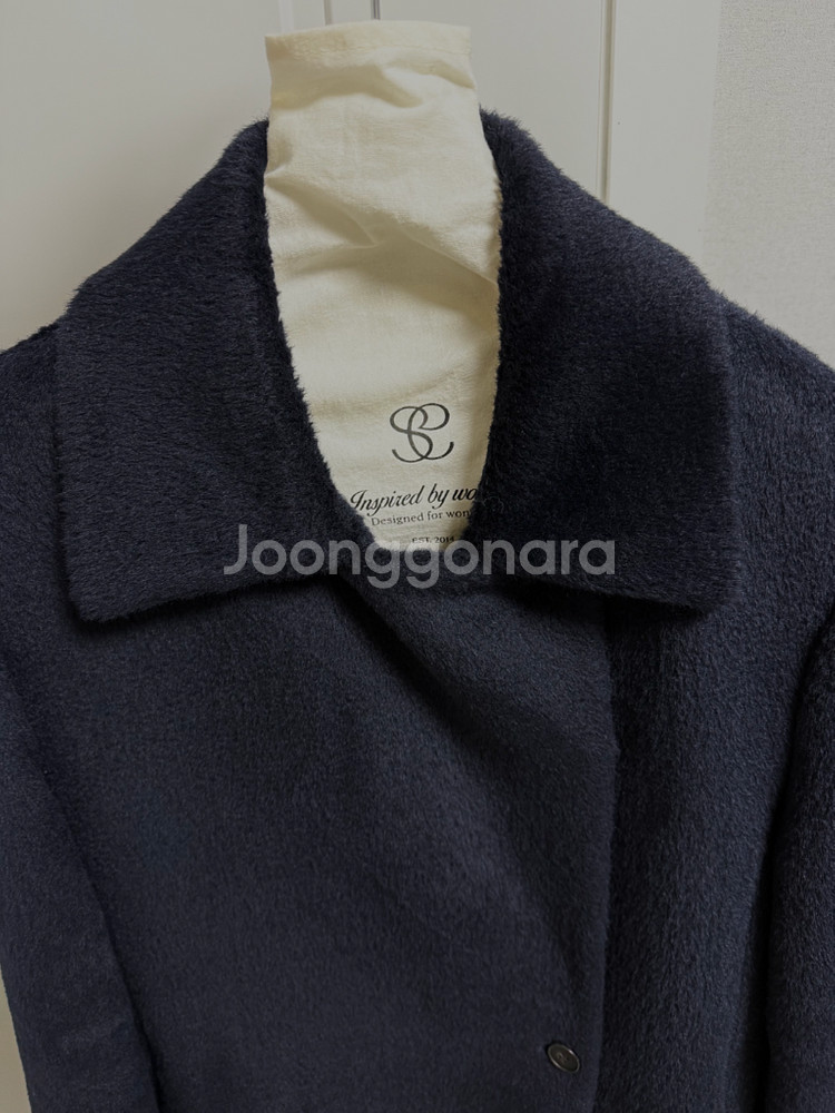 시에sie 마론 알파카 블렌드 코트 딥네이비--6