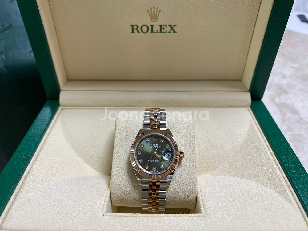 롤렉스 데이저스트 28 올리브그린 텐포 콤비--1