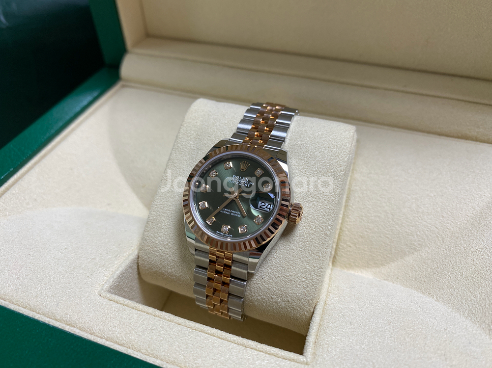 롤렉스 데이저스트 28 올리브그린 텐포 콤비--2
