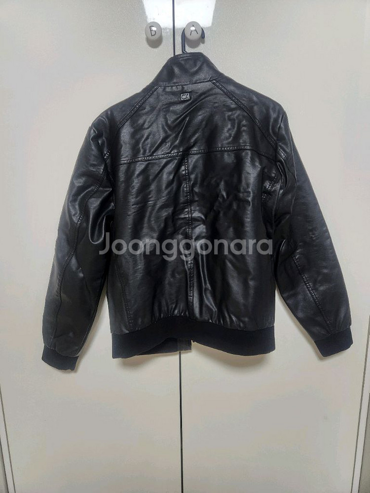 캘빈클라인 블랙 레더 자켓--1