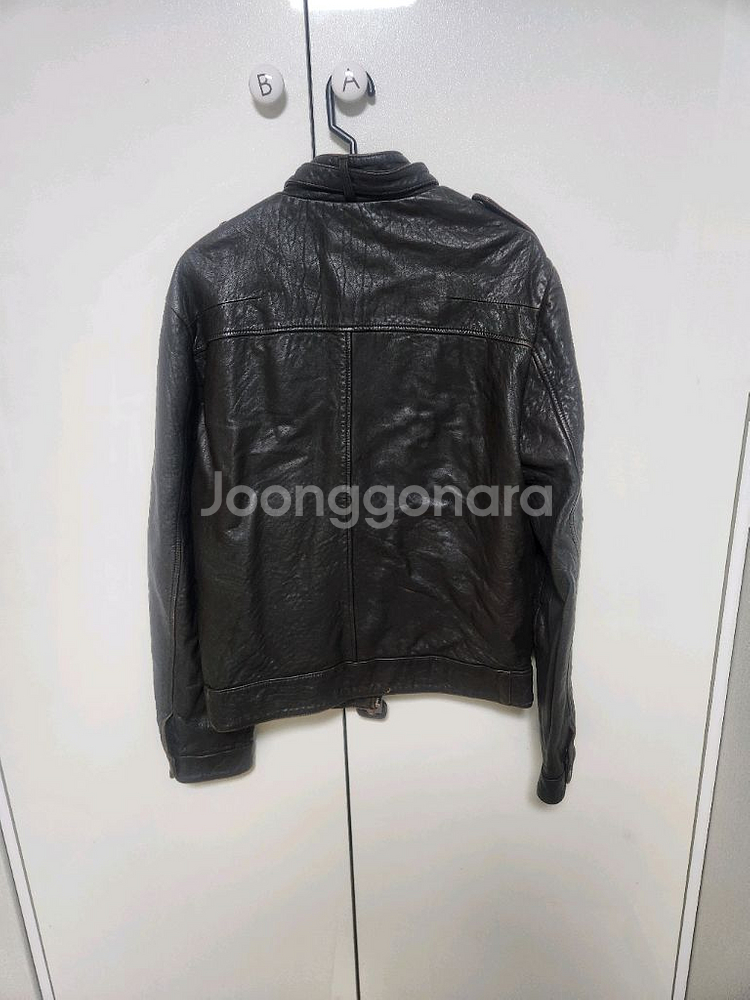 브라운 양가죽 가죽 자켓--1