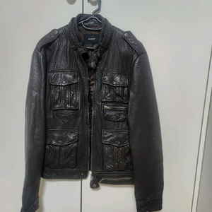 브라운 양가죽 가죽 자켓