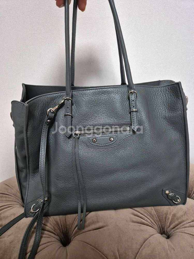 발렌시아가 파피에르 쇼퍼백 그레이--0