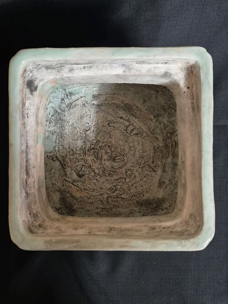 청화 백자 도자기 사각 향로 이미지