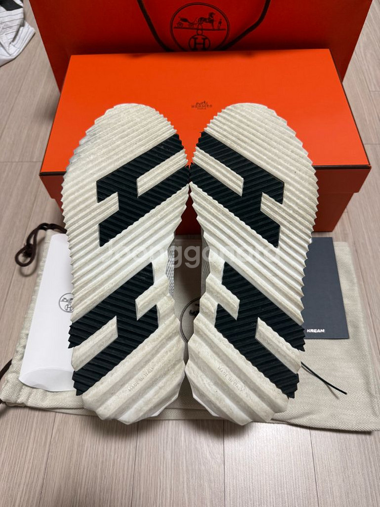 [41] 에르메스 바운싱 스니커즈 메쉬 스웨이드 블랑--8