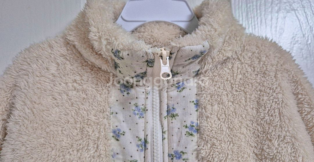 베베쥬 플라워 양털 후리스 집업 자켓(130/7-8Y)--3