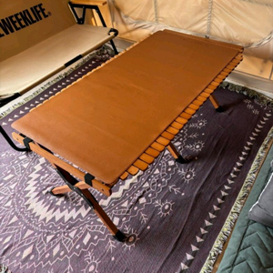 위모캠)원목 우드롤 캠핑테이블120cm(캠핑모자 2개서