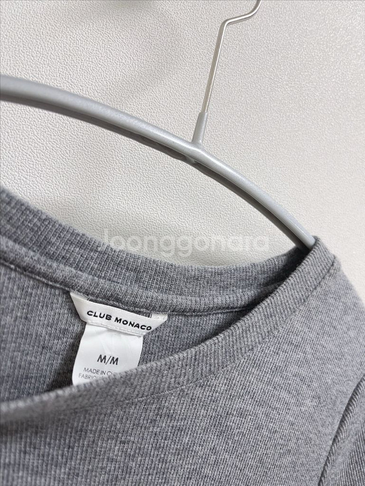클럽모나코 그레이 골지 티셔츠--1