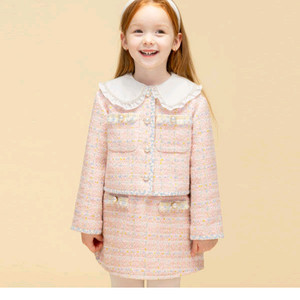 아이러브제이 핑크트위드 자켓 치마 블라우스 구두 일괄판