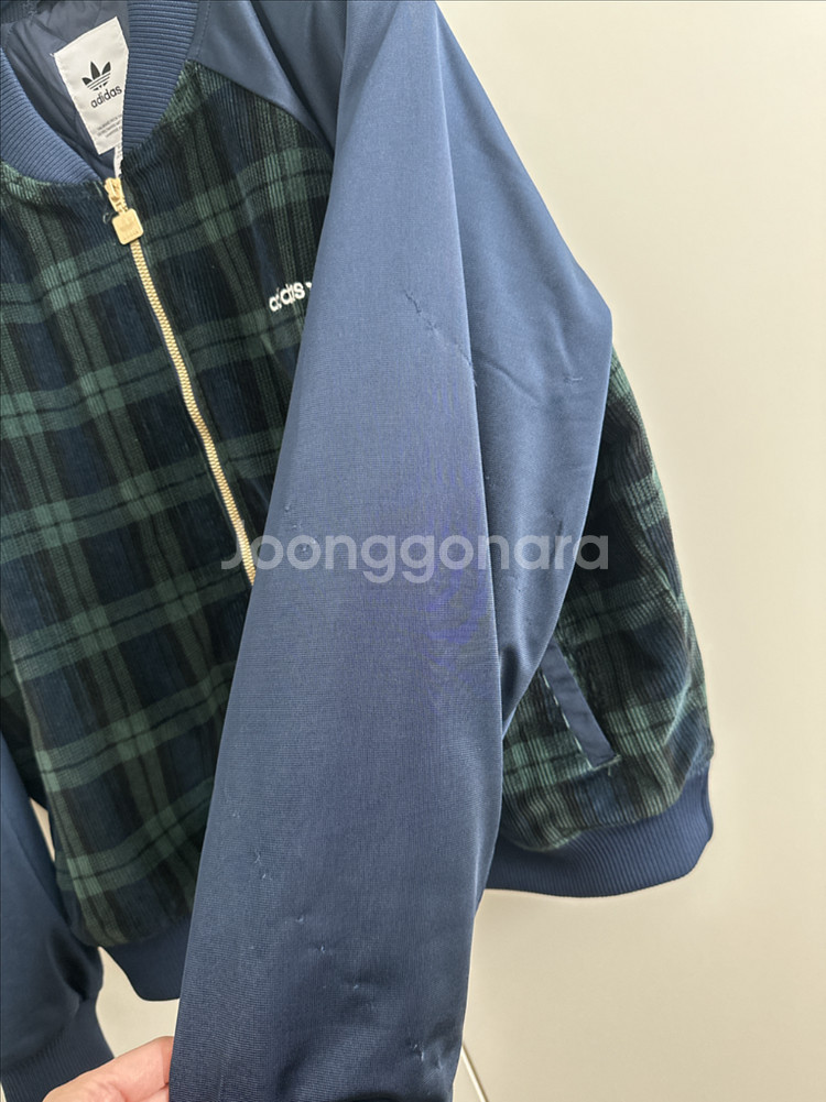 아디다스 체크 봄버 자켓 XL 여성--2