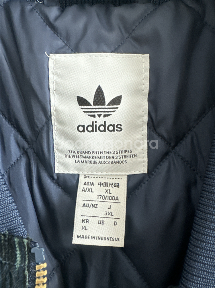 아디다스 체크 봄버 자켓 XL 여성--4