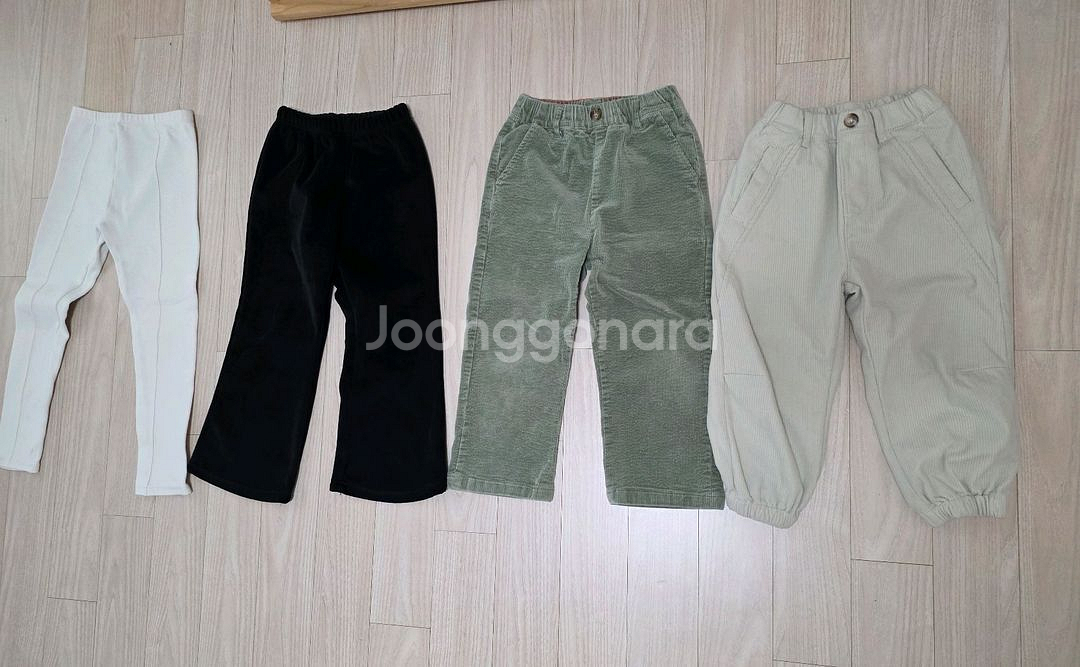 여아겨울팬츠120)아이러브제이+코듀로이팬츠 등 4벌일괄--1