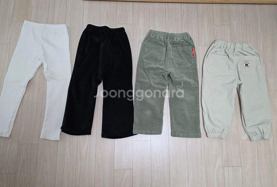 여아겨울팬츠120)아이러브제이+코듀로이팬츠 등 4벌일괄--2