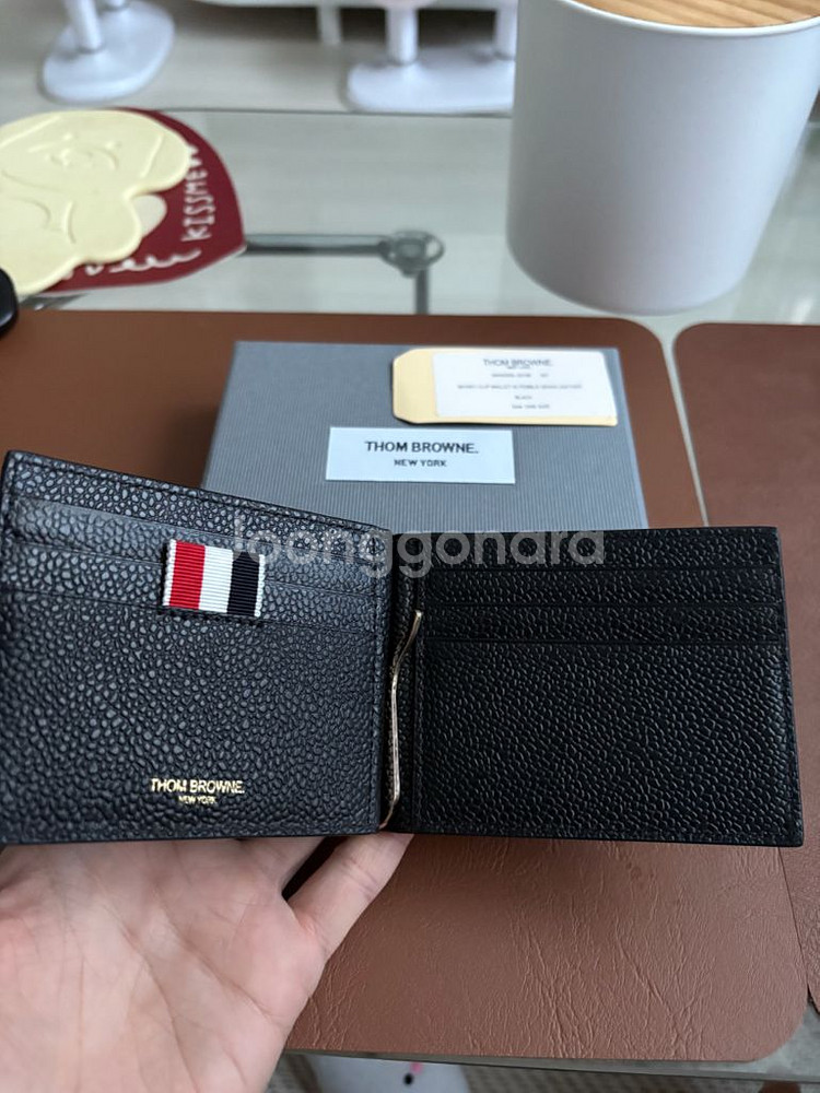 톰브라운 페블 그레인 머니 클립 지갑 블랙 새상품--1