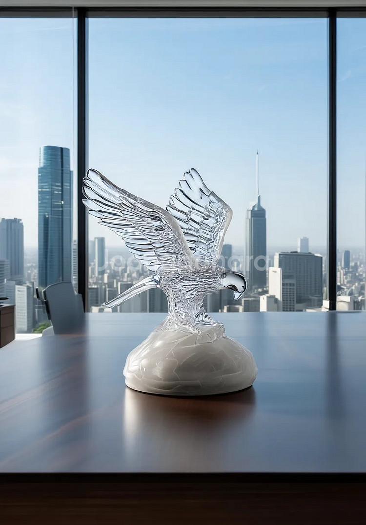 성공과 번영의 상징. 프랑스 최고급 크리스탈 독수리 장--2