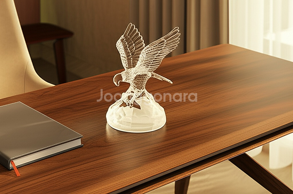 성공과 번영의 상징. 프랑스 최고급 크리스탈 독수리 장--1