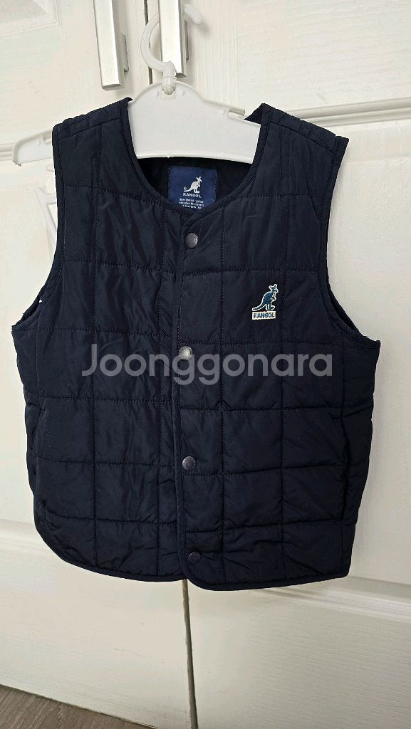 캉골 키즈 퀼팅 조끼 네이비 110--0