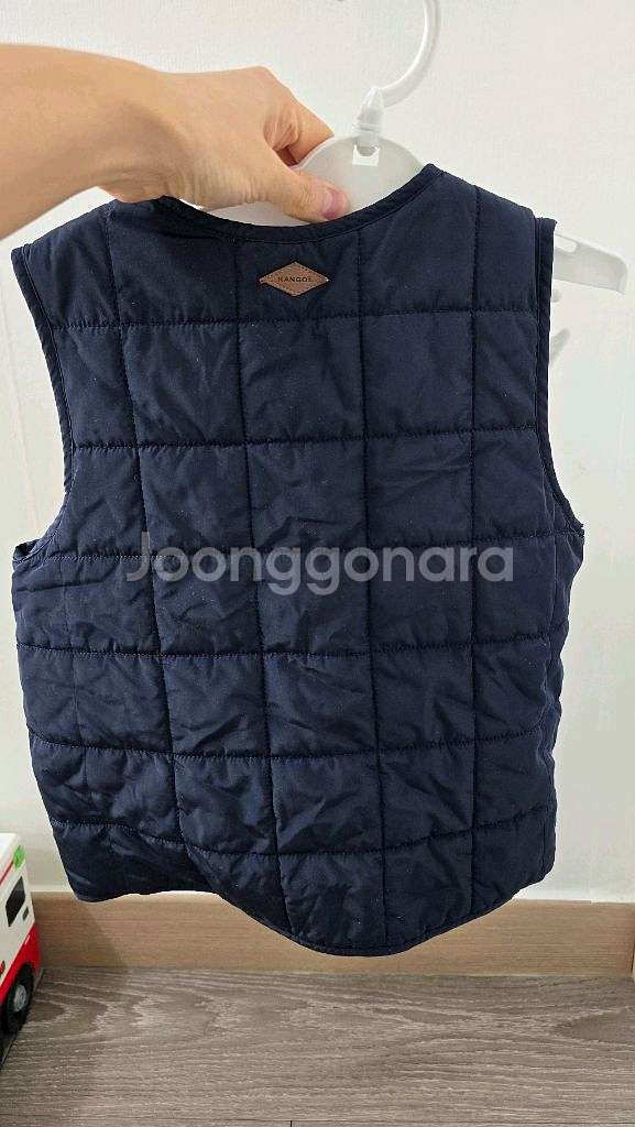 캉골 키즈 퀼팅 조끼 네이비 110--1