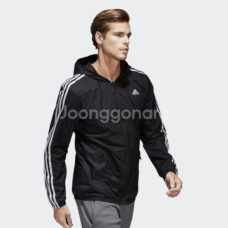 L 아디다스 에센셜 윈드스토퍼 후드 바람막이 자켓--1