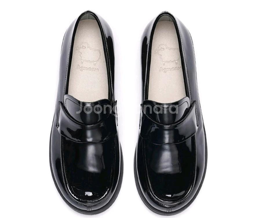 앙뉴 아동용 모러스 블랙창 구두 블랙페이턴트220--0