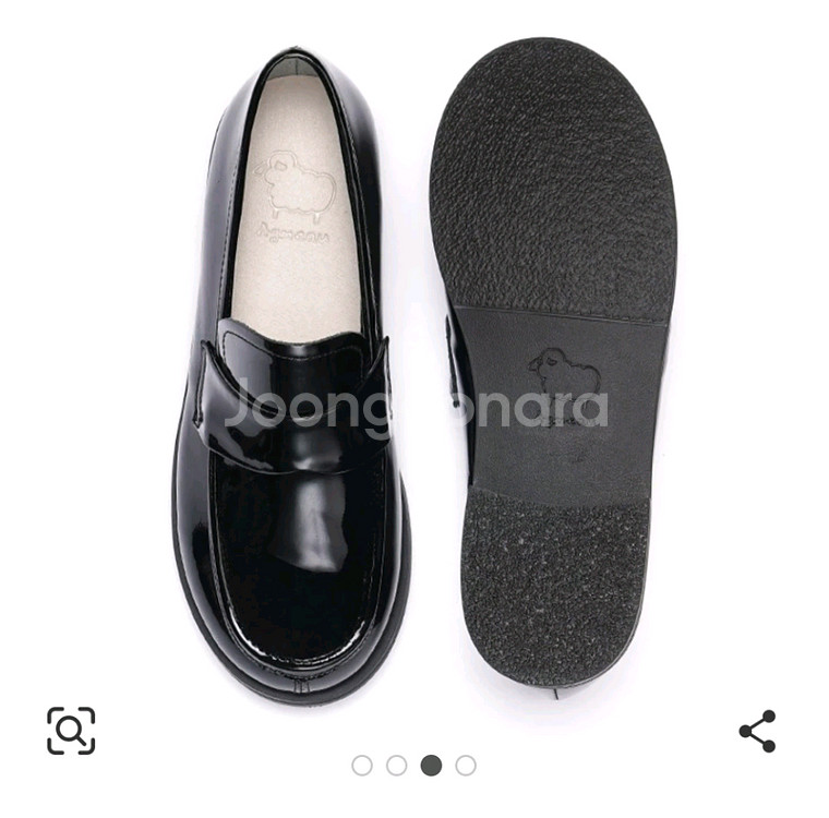 앙뉴 아동용 모러스 블랙창 구두 블랙페이턴트220--2