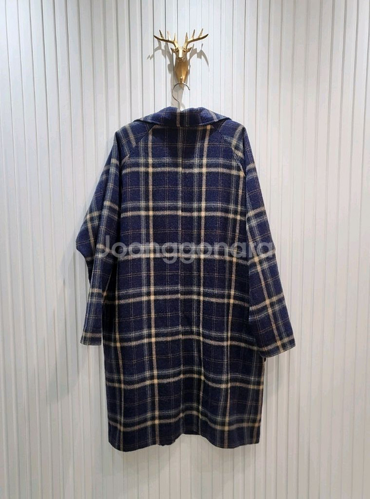 체크 오버핏 롱자켓 (F)--2