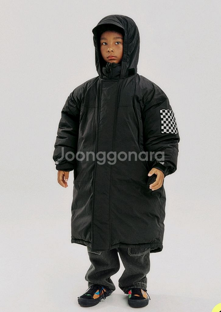 히로 몬스터 다운 파카 패딩 블랙 160--2