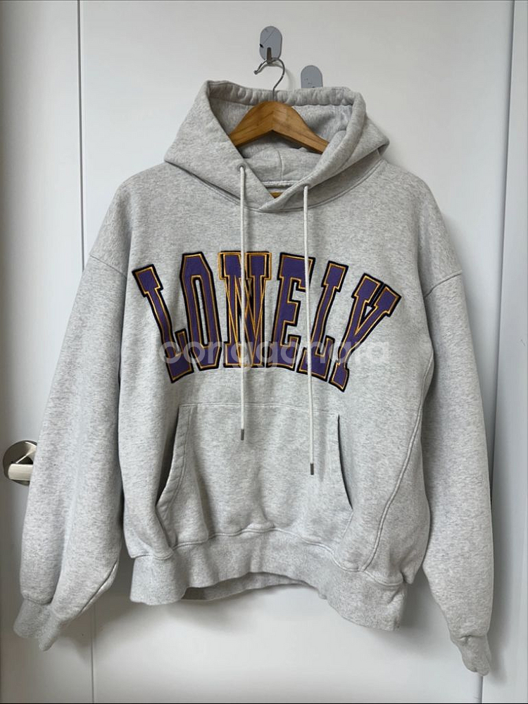 노앙 그레이 기모 후드티 M--0