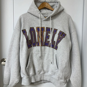 노앙 그레이 기모 후드티 M