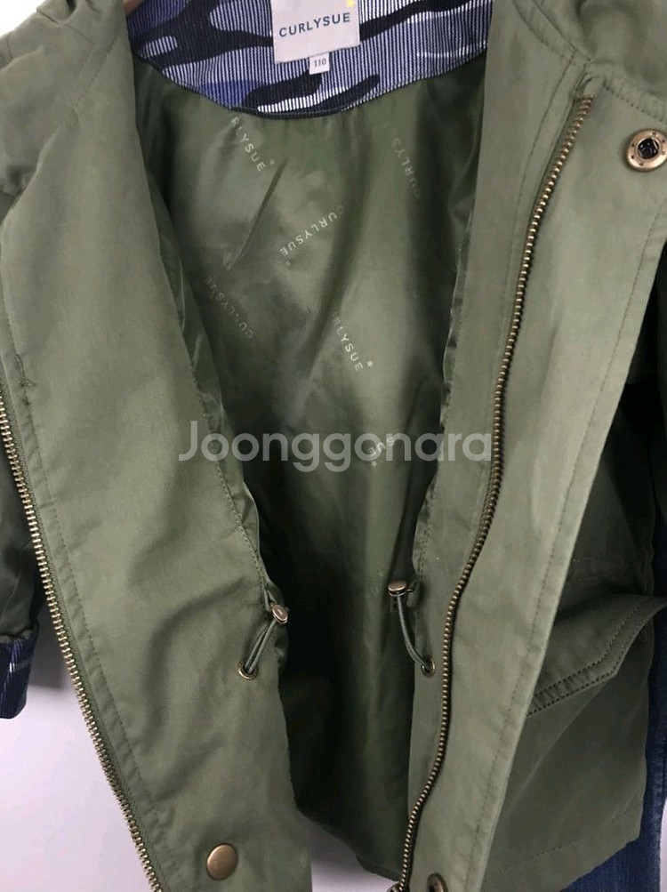 컬리수 아동 카키 야상점퍼 140사이즈--5