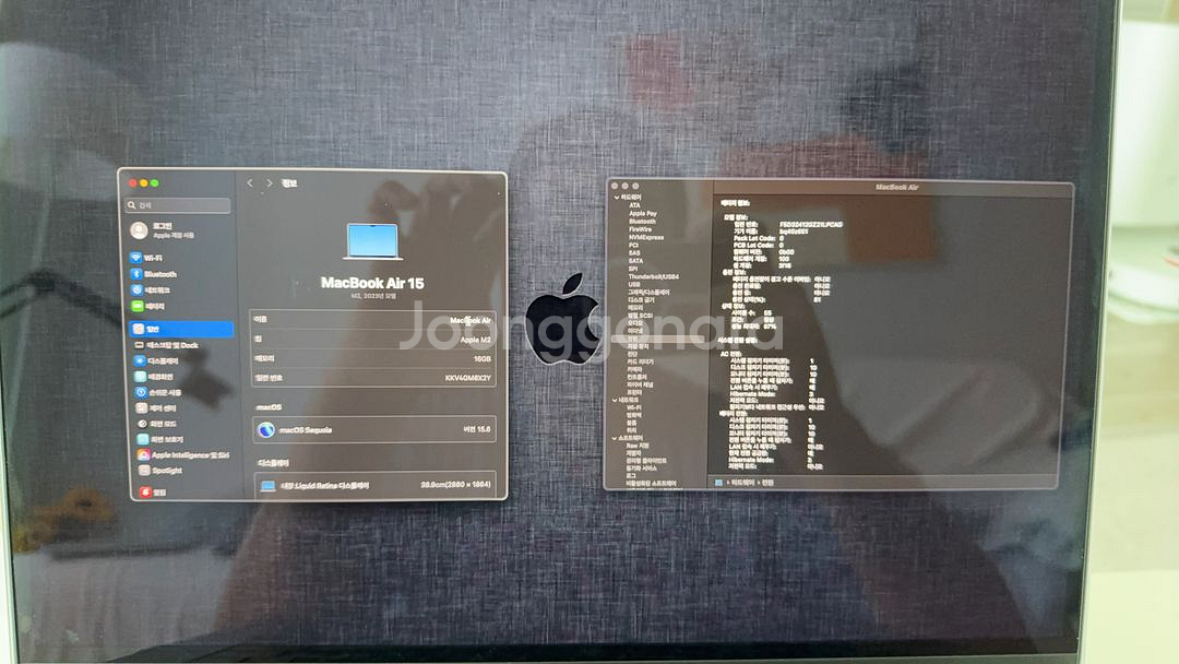 맥북 에어 m2 15인치 16g 256ssd 민트급 풀--4