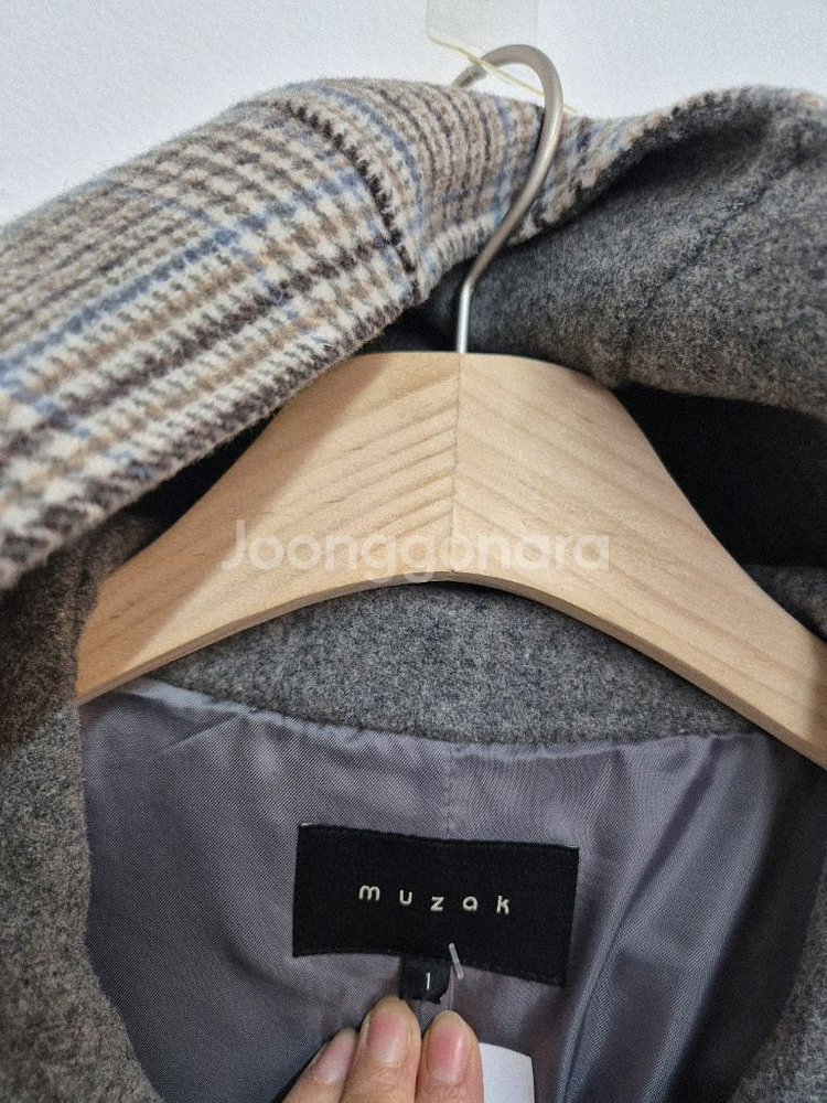 muzak 울체크 핸드메이드 코트--4