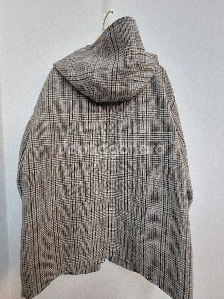 muzak 울체크 핸드메이드 코트--7