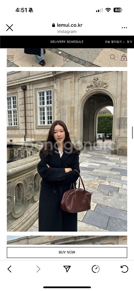 르뮈 로우 핸드메이드코트 블랙 새상품--4