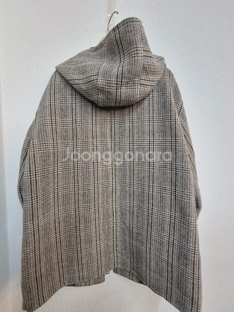 muzak 울체크 핸드메이드 코트--11