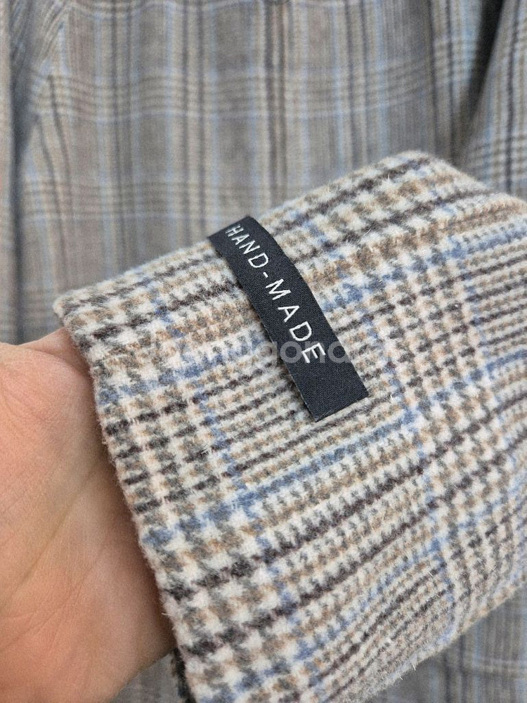 muzak 울체크 핸드메이드 코트--12