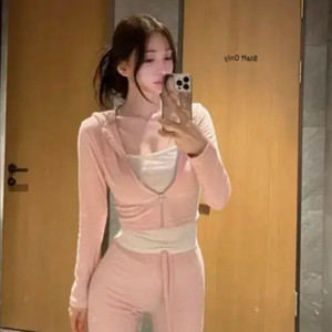 카인다미 소프트 테리 트레이닝 셋업 베이비핑크