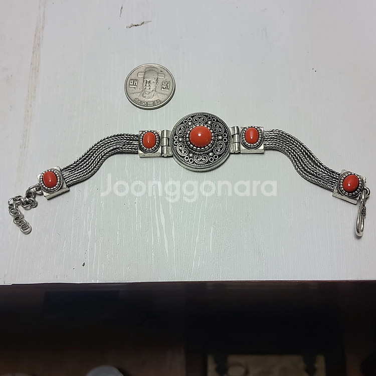 보석박힌 족은 팔찌 34g--0