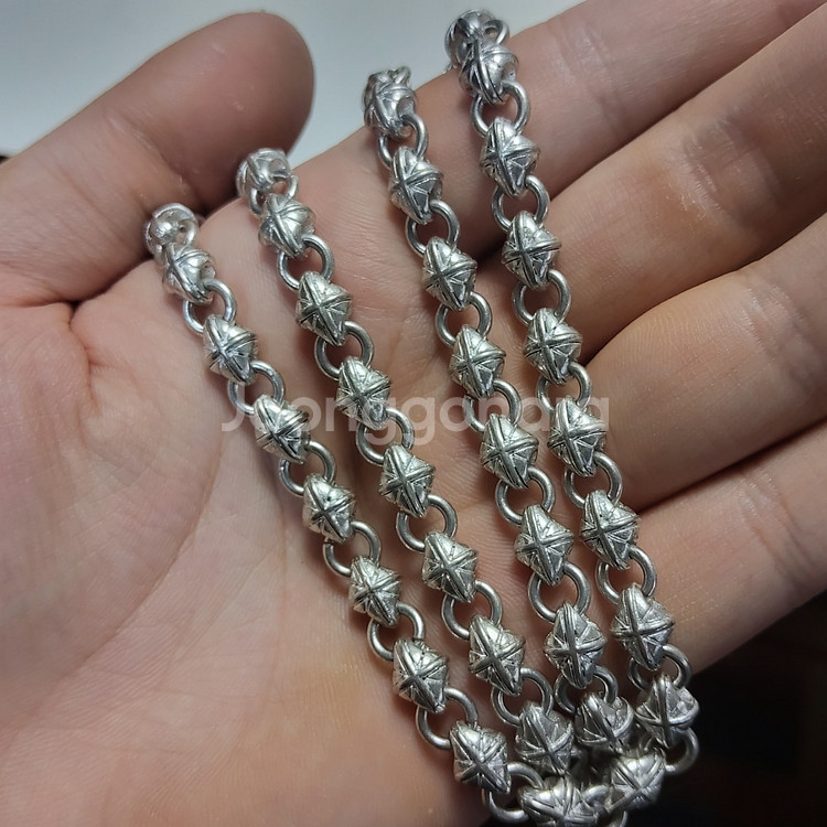 백동 족은 호신 목걸이 110g--3