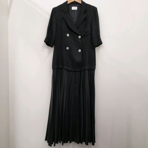 타임 트위드 플리츠 원피스